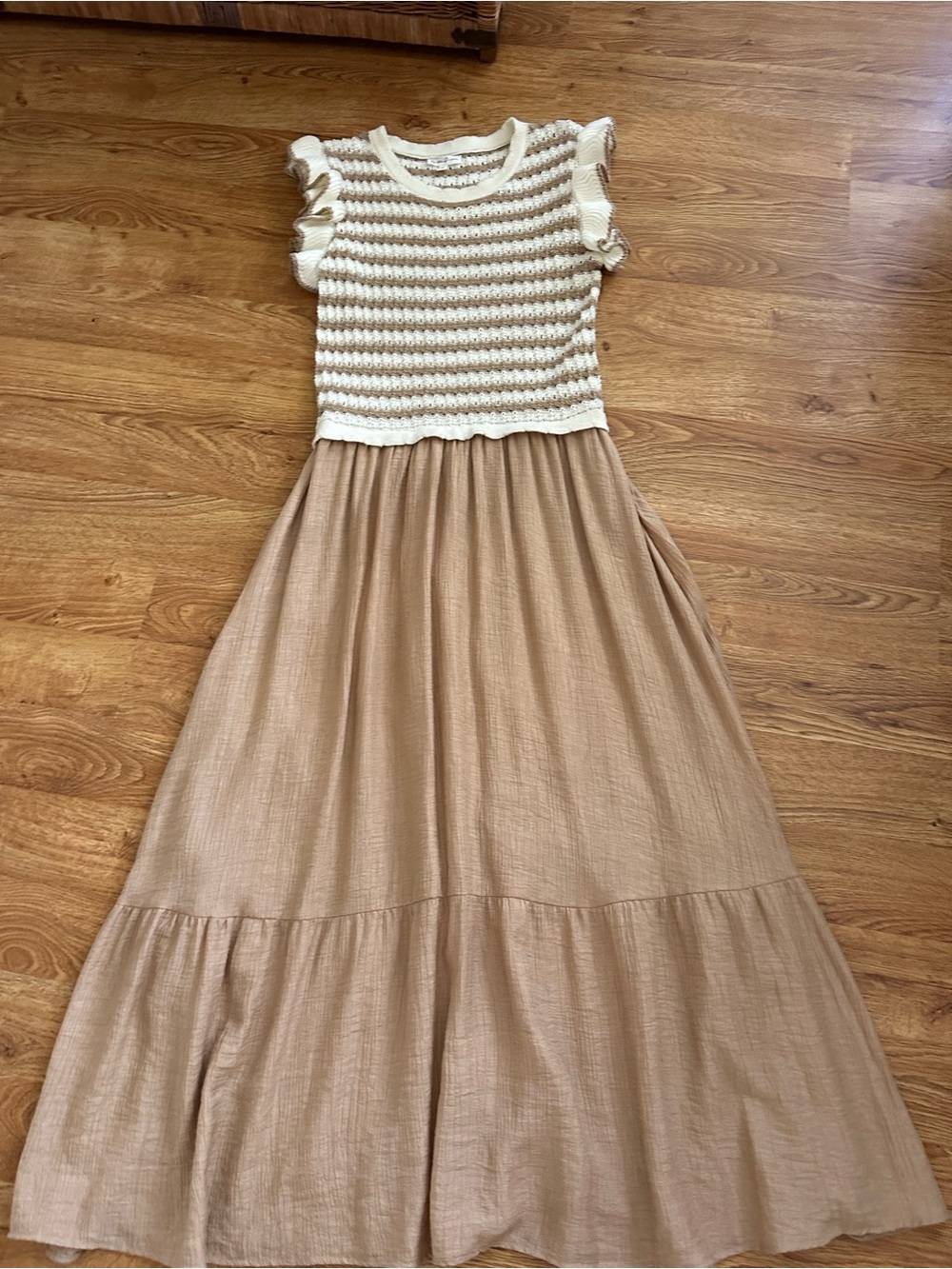 By The River Tan Maxi Dress L